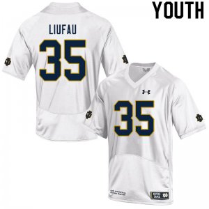 Notre Dame Fighting Irish Youth Marist Liufau #35 White Under Armour Authentic Stitched College NCAA Football Jersey JMO0299BC